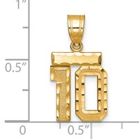 14K Yellow Gold Small Brushed Diamond-cut Number 10 Charm view 3