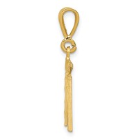14K Small Brushed Diamond-cut Number 11 Charm view 2