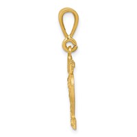 14K Small Brushed Diamond-cut Number 22 Charm view 2