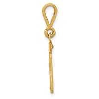 14K Small Brushed Diamond-cut Number 23 Charm view 2