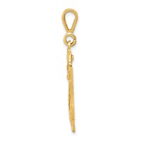 14K Yellow Gold Small Brushed Diamond-cut Number 24 Charm view 2