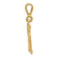 14K Yellow Gold Small Brushed Diamond-cut Number 32 Charm view 2