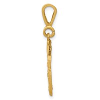 14K Yellow Gold Small Brushed Diamond-cut Number 36 Charm view 2