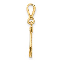 14K Yellow Gold Small Brushed Diamond-cut Number 42 Charm view 2