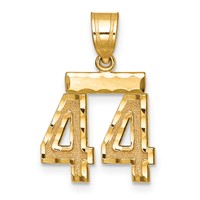 14K Small Brushed Diamond-cut Number 44 Charm view 1