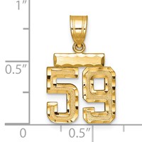 14K Small Brushed Diamond-cut Number 59 Charm view 2