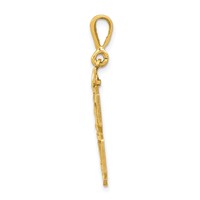 14K Yellow Gold Small Brushed Diamond-cut Number 78 Charm view 2