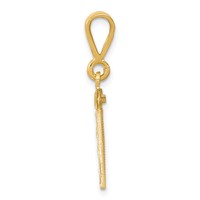 14K Yellow Gold Small Brushed Diamond-cut Number 81 Charm view 2