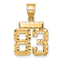 14K Yellow Gold Small Brushed Diamond-cut Number 83 Charm view 1