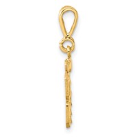 14K Small Brushed Diamond-cut Number 84 Charm view 2