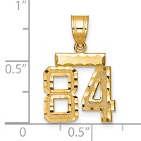 14K Small Brushed Diamond-cut Number 84 Charm view 3