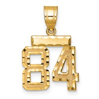 14K Small Brushed Diamond-cut Number 84 Charm view 1
