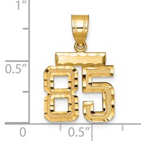 14K Yellow Gold Small Brushed Diamond-cut Number 85 Charm view 2