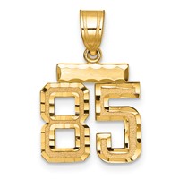 14K Yellow Gold Small Brushed Diamond-cut Number 85 Charm view 1