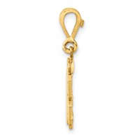 14K Small Brushed Diamond-cut Number 87 Charm view 2