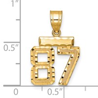 14K Small Brushed Diamond-cut Number 87 Charm view 3