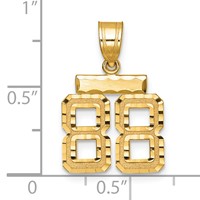 14K Yellow Gold Small Brushed Diamond-cut Number 88 Charm view 2