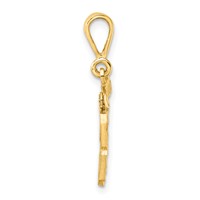 14K Yellow Gold Small Brushed Diamond-cut Number 89 Charm view 2
