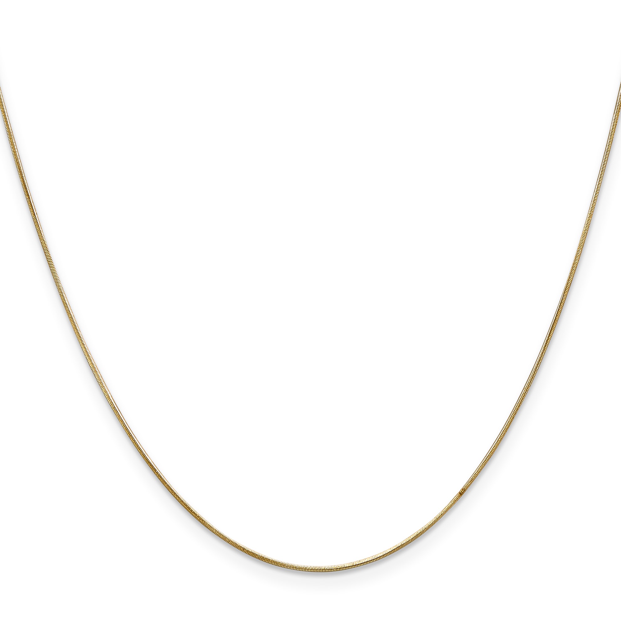 14K Yellow Gold 0.65-0.9mm Snake Chain Necklace 14-30 Inch Mens Womens
