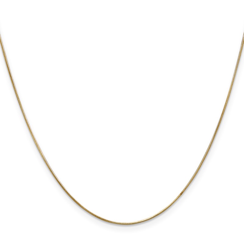 14K 16 inch .65mm Round Snake with Lobster Clasp Chain