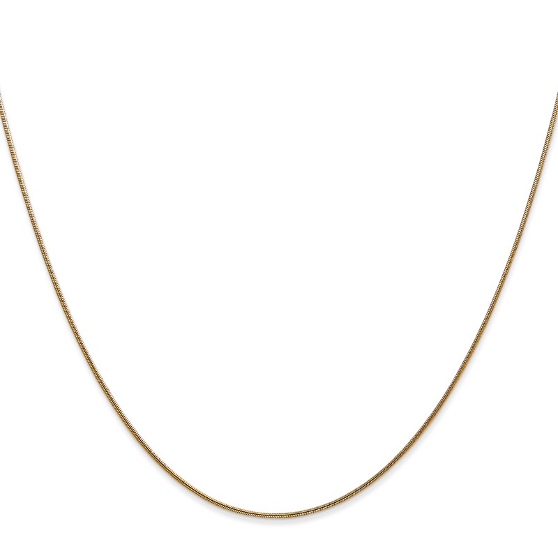 14K 24 inch .8mm Round Snake with Lobster Clasp Chain
