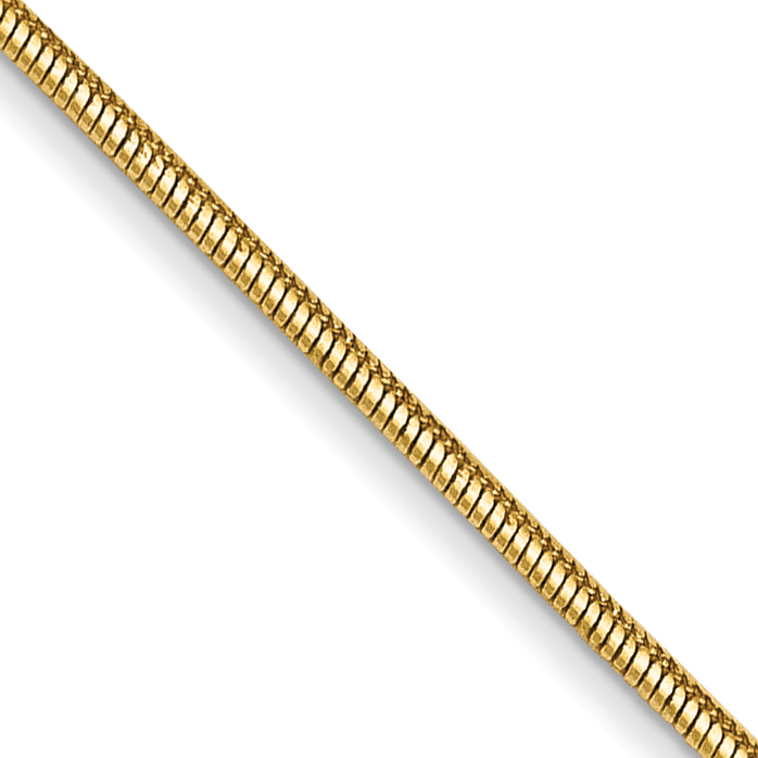 14K 18 inch .8mm Round Snake with Lobster Clasp Chain (SNA060-18)