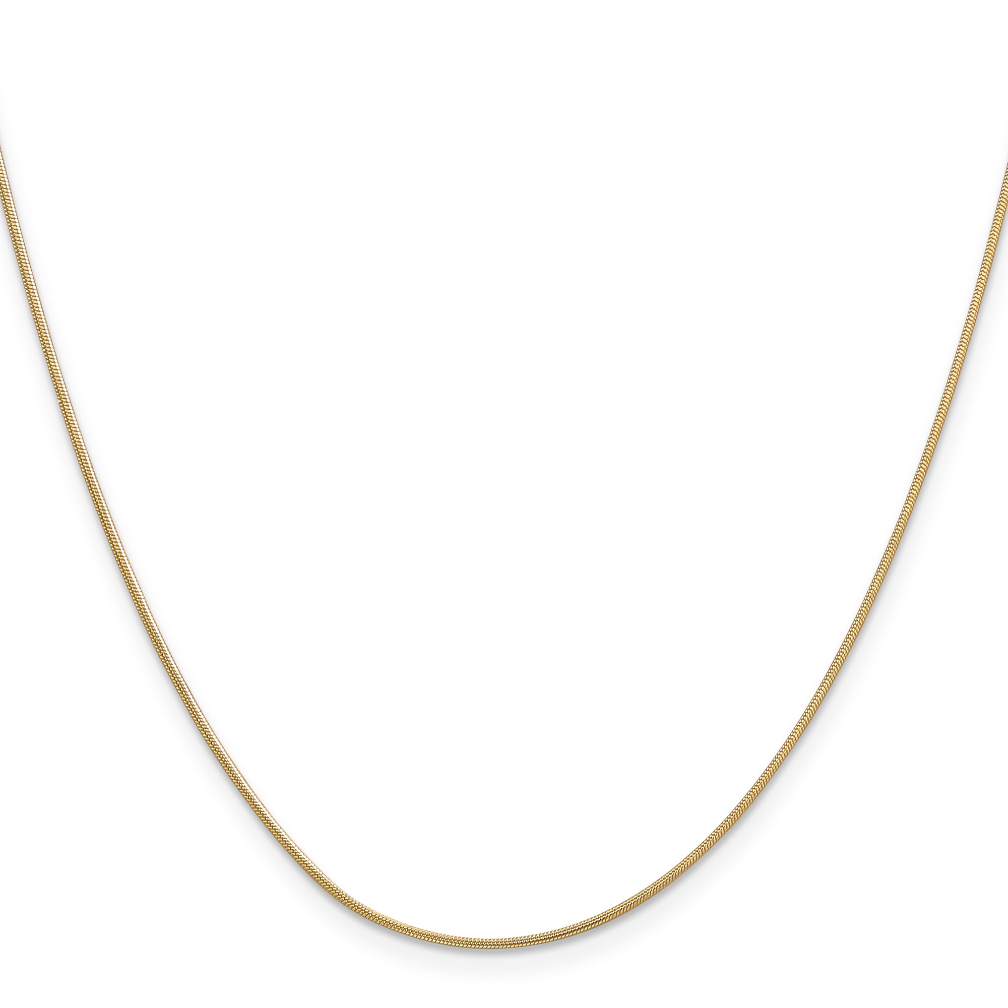 14K 20 inch .9mm Round Snake with Lobster Clasp Chain Necklace Mens Womens