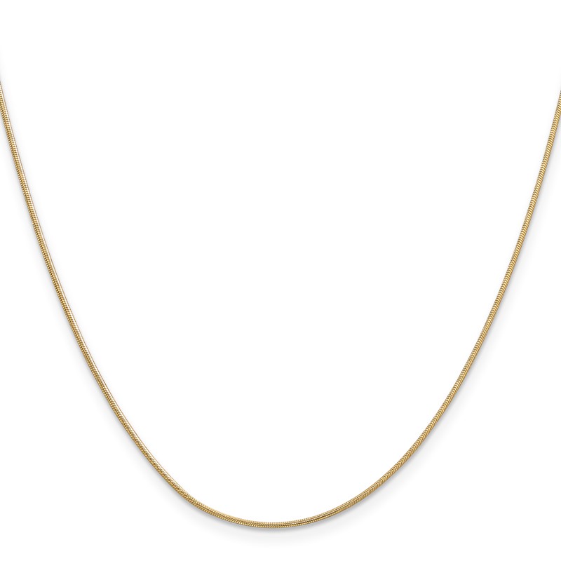 14K 30 inch .9mm Round Snake with Lobster Clasp Chain