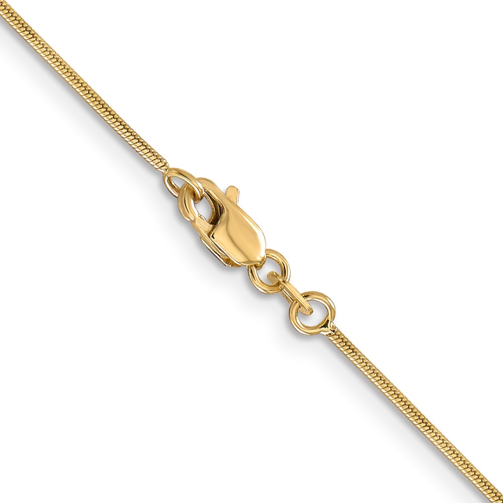 14K 30 inch .9mm Round Snake with Lobster Clasp Chain (SNA080-30)