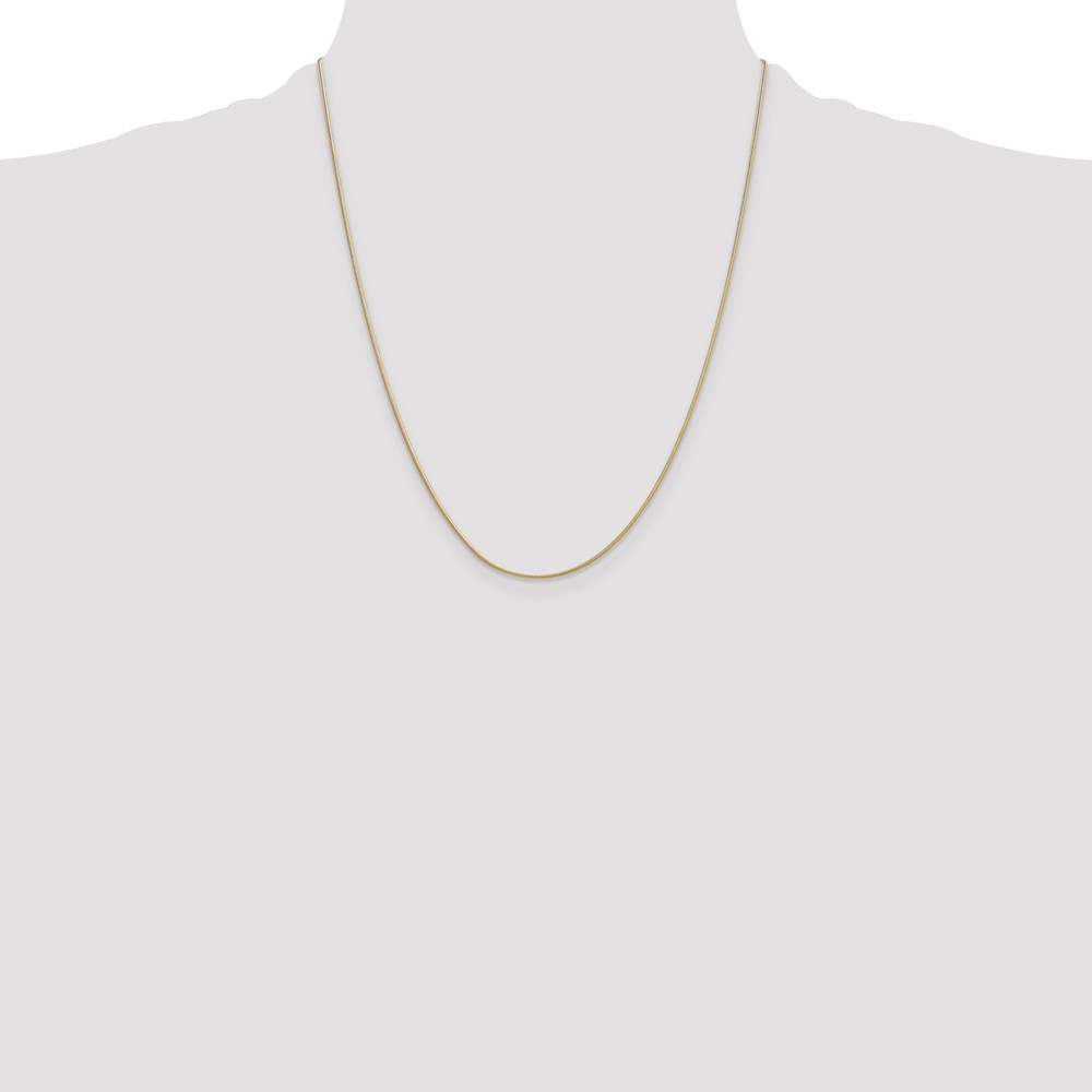 14K 22 inch .9mm Round Snake with Lobster Clasp Chain (SNA080-22)