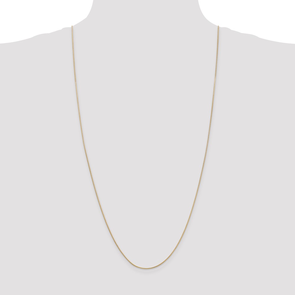 14K 30 inch .9mm Round Snake with Lobster Clasp Chain (SNA080-30)