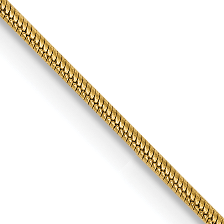 14K 18 inch .9mm Round Snake with Lobster Clasp Chain (SNA080-18)
