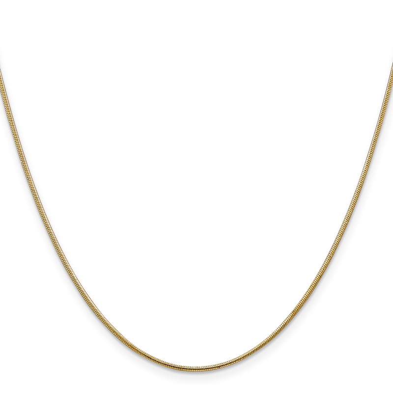 14K 22 inch 1.1mm Round Snake with Lobster Clasp Chain