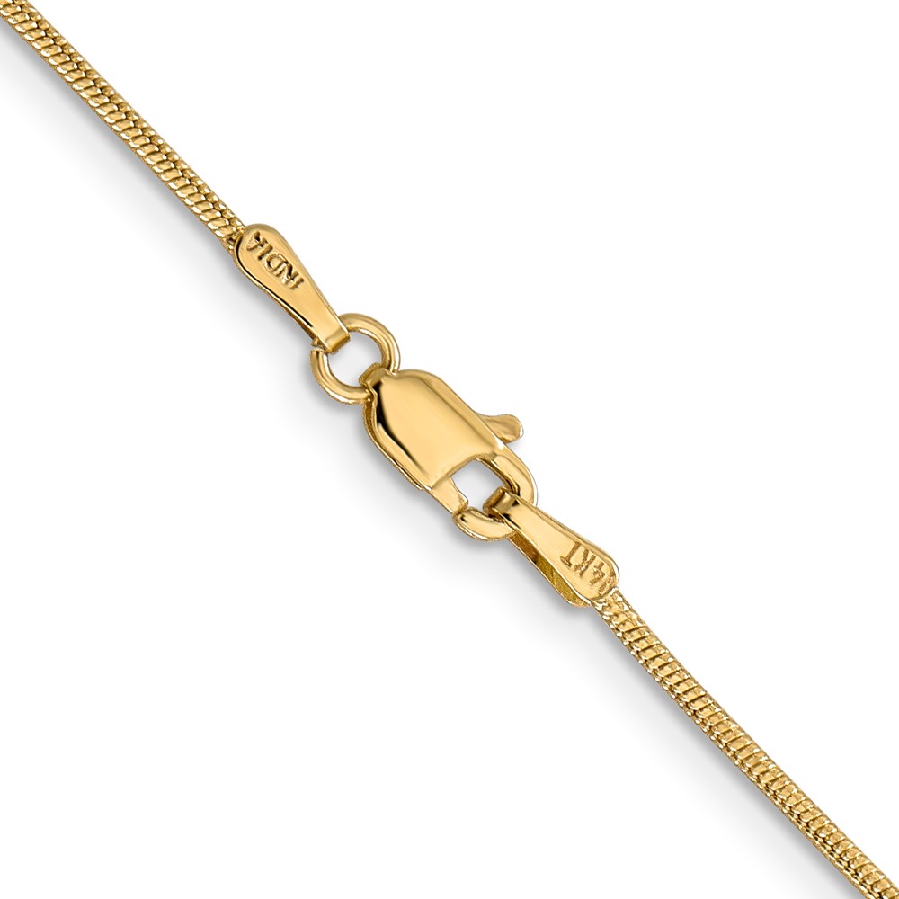 14K 18 inch 1.1mm Round Snake with Lobster Clasp Chain (SNA100-18)