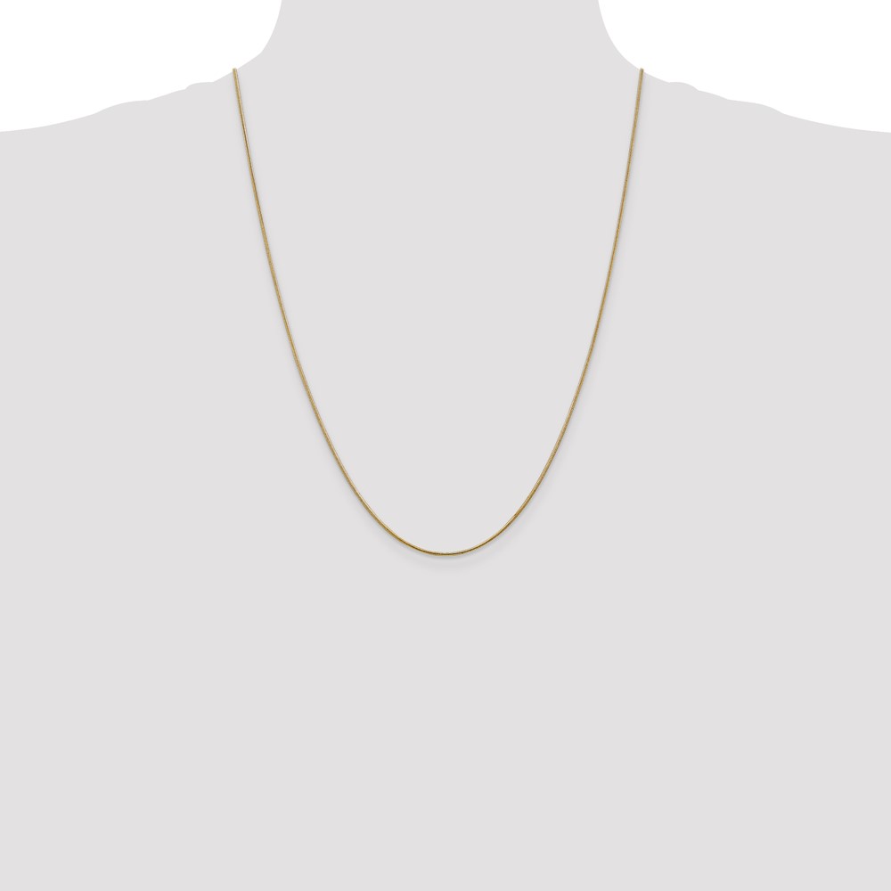 14K 24 inch 1.1mm Round Snake with Lobster Clasp Chain (SNA100-24)