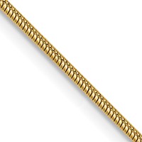 14K 1.1mm Yellow Gold Round Snake Chain with Lobster Clasp, 20" view 1