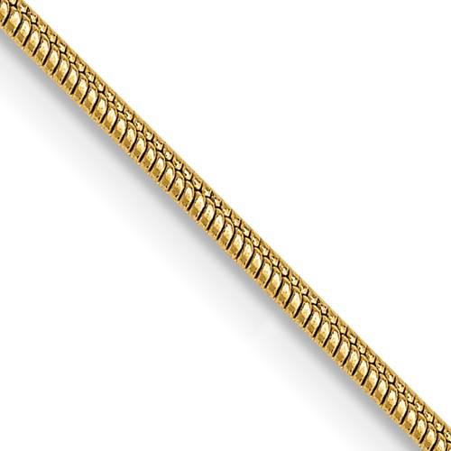 14K 20 inch 1.1mm Round Snake with Lobster Clasp Chain
