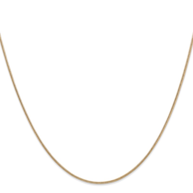 14K 30 inch 1.4mm Round Snake Lobster Clasp Chain