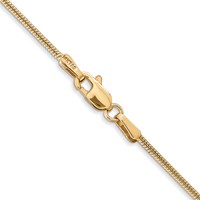14K 1.4mm Yellow Gold Round Snake Lobster Clasp Chain - 30in view 3