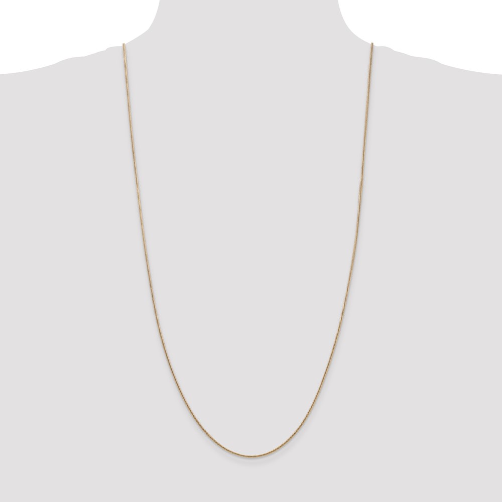 14K 30 inch 1.4mm Round Snake Lobster Clasp Chain (SNA120-30)