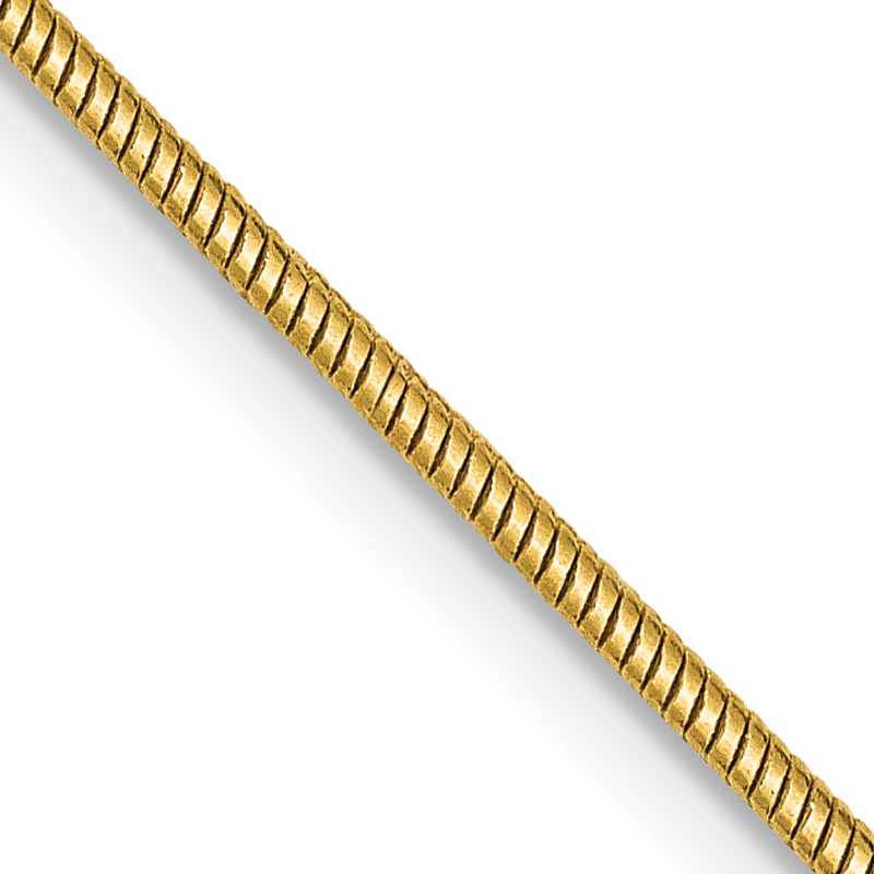 14K 18 inch 1.4mm Round Snake Lobster Clasp Chain (SNA120-18)