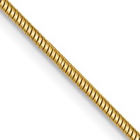 14K 1.4mm Yellow Gold Round Snake Lobster Clasp Chain - 30in view 1