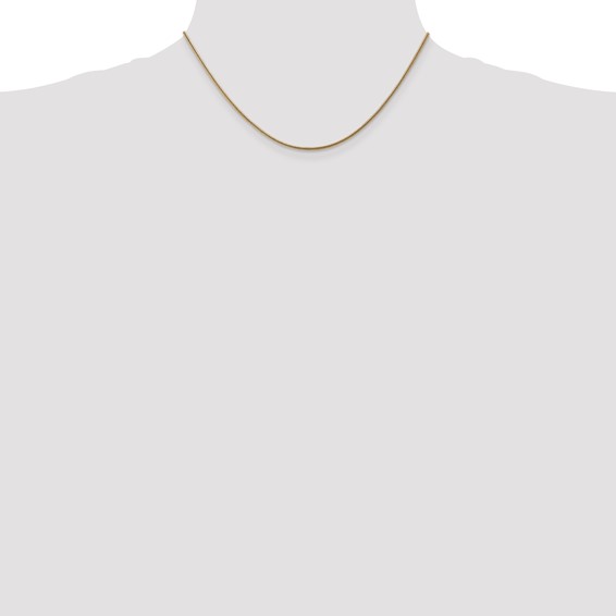 14K 1.6mm Round Snake with Lobster Clasp Chain (per inch)