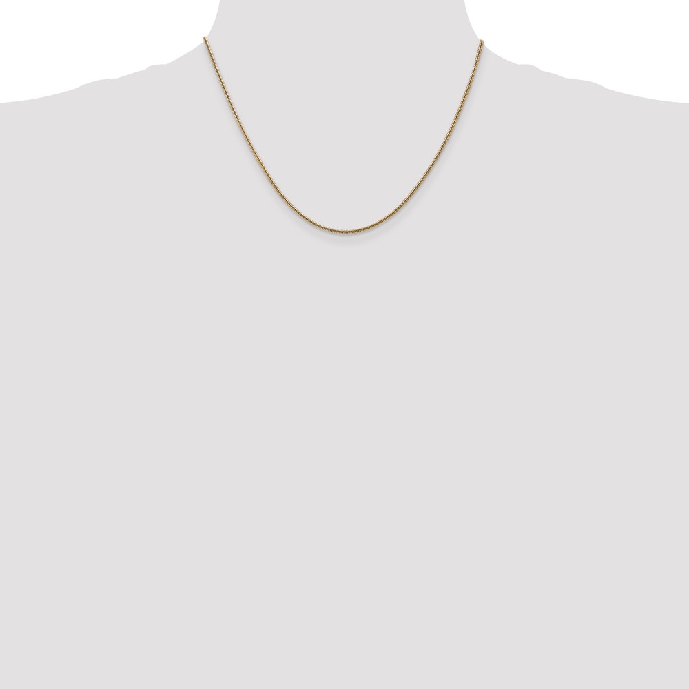 14K 18 inch 1.6mm Round Snake Lobster Clasp Chain (SNA160-18)