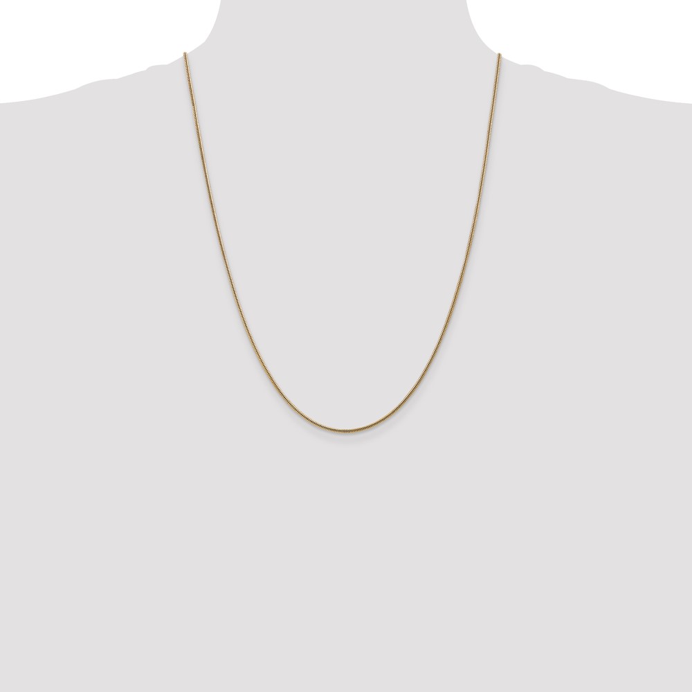 14K 24 inch 1.6mm Round Snake Lobster Clasp Chain (SNA160-24)