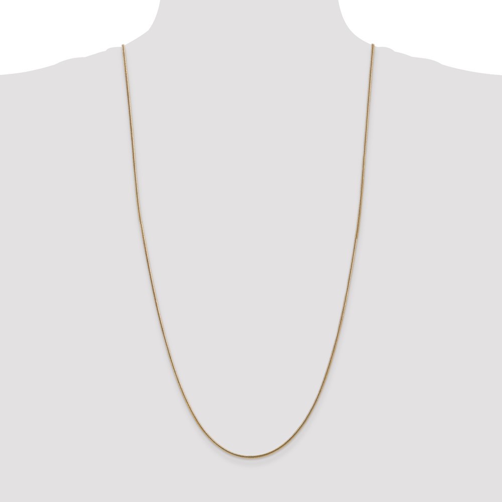 14K 30 inch 1.6mm Round Snake Lobster Clasp Chain (SNA160-30)