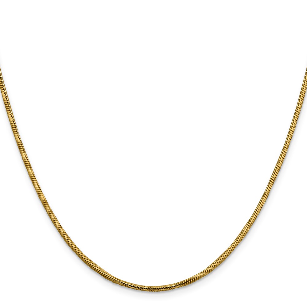 14K 20 inch 1.85mm Round Snake Lobster Clasp Chain (SNA180-20)