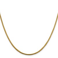 14K 1.85mm Yellow Gold Round Snake Lobster Clasp Chain, 16" view 2