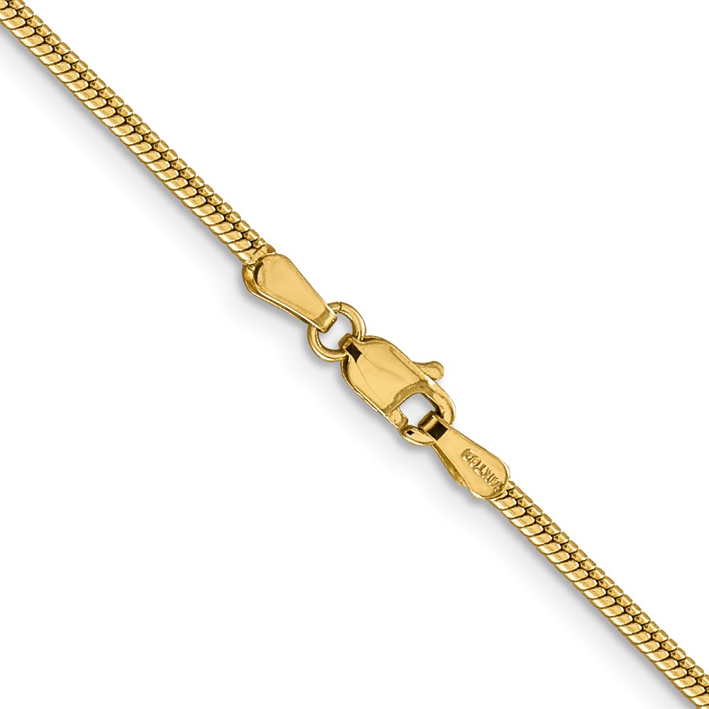 14K 20 inch 1.85mm Round Snake Lobster Clasp Chain (SNA180-20)