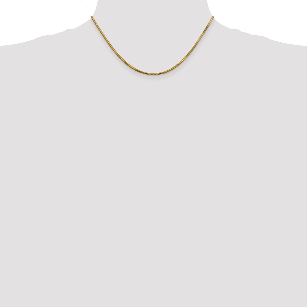 14K 16 inch 1.85mm Round Snake Lobster Clasp Chain (SNA180-16)